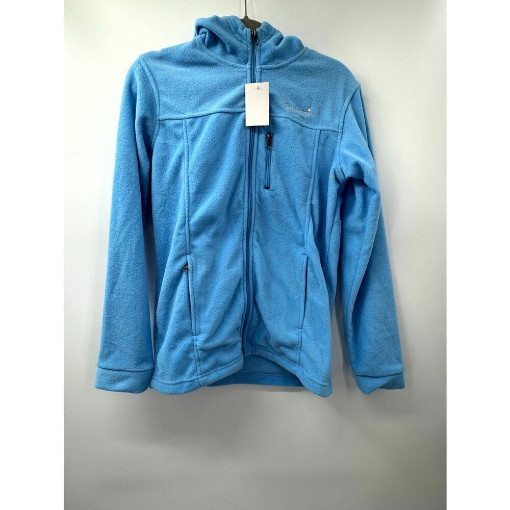 Snonook Jacket Girl's XL Blue Fleece Lined Logo Zipper Pockets‎ Full Zip Hooded